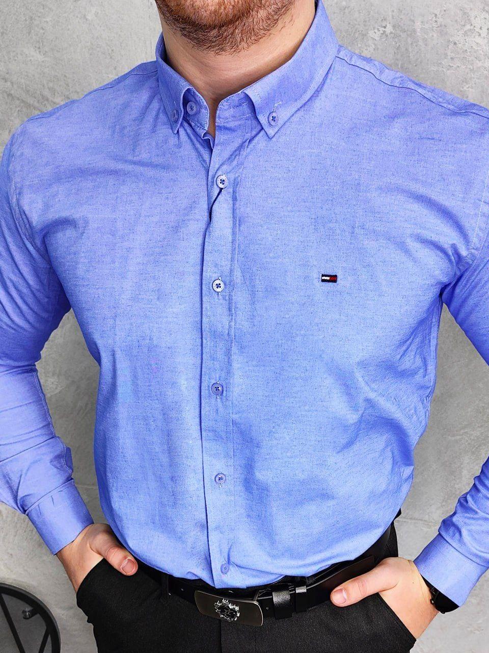 Чоловіча сорочка TOMMY HILFIGER H4225 блакитна, фото 1