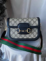 Жіноча сумочка Gucci Horsebit, бежева сумка-гуччі хорсбіт