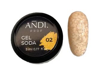 Гель лак ANDIPROF Gel soda 02 персиковий гель лак з пластівцями 5 мл