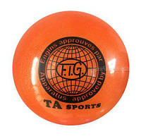 Мяч гимнастический TA sports, ПВХ, с глиттером (c блёстками), d=14-16 см, разн. цвета оранжевый
