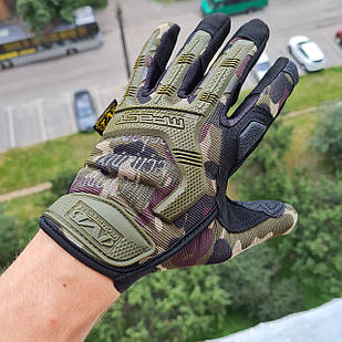 🔥 Рукавички полнопалые "Mechanix. M-Pact" (камуфляж) тактичні, військові, штурмові, нгу зсу