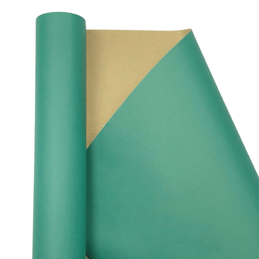 Подарунковий папір ретро (609) зелений + крафт