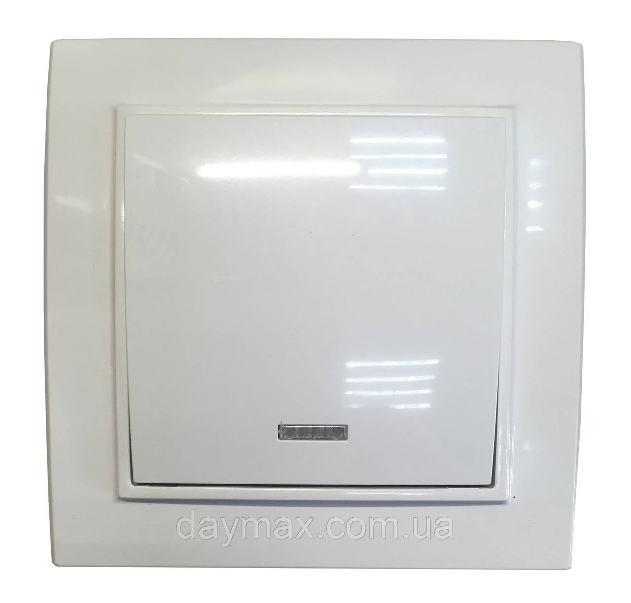Вимикач вн. устан. 1-кл. з підсвіткою білий IP20 TNSy Malta, фото 1