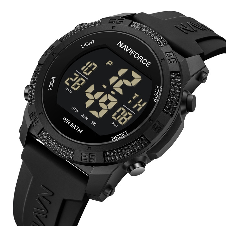 Naviforce Чоловічий спортивний водостійкий тактичний годинник Naviforce Europe Black