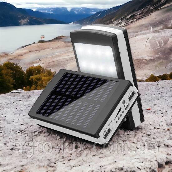 УМБ Power Bank Solar 90000 mAh мобільне зарядне з сонячною панеллю та лампою, Power Bank DG-602 Charger Батарея, фото 1