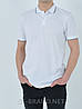 50,52. Чоловічі футболки поло з натуральної бавовняної тканини - білі, фото 6