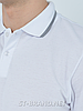 50,52. Чоловічі футболки поло з натуральної бавовняної тканини - білі, фото 7