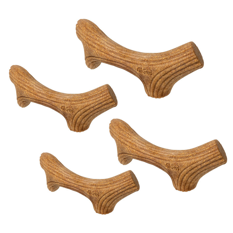 Игрушка для собак Рог жевательный GiGwi Wooden Antler, дерево, полимер, XS - фото 1 - id-p2096448257