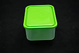 Пластиковий прямокутний контейнер-лоток 1.2 л з м'якою кришкою (різні кольори кришки), фото 2