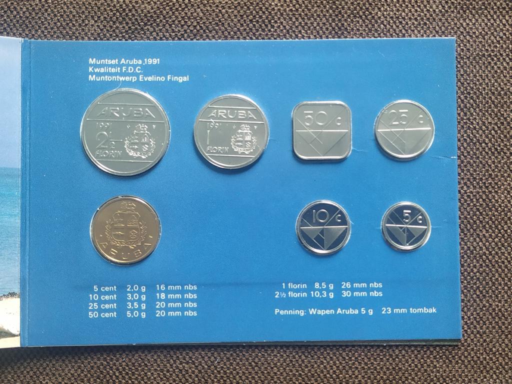 Аруба набір монет 1991 рік