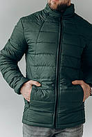 Куртка мужская демисезонная темно-зеленого цвета 172721S
