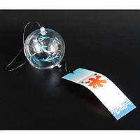 Японський скляний дзвіночок Фурін малий Сині рибки