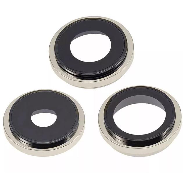 Скло камери iPhone 15 Pro Max з рамкою natural titanium (комплект 3шт), фото 1