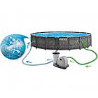 Каркасний басейн Intex 26744 GREYWOOD (549х122 см) з картриджним фільтром, сходами та тентом, фото 6