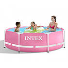 Каркасний басейн круглий Intex 28290 (244x76 см) рожевий, фото 4