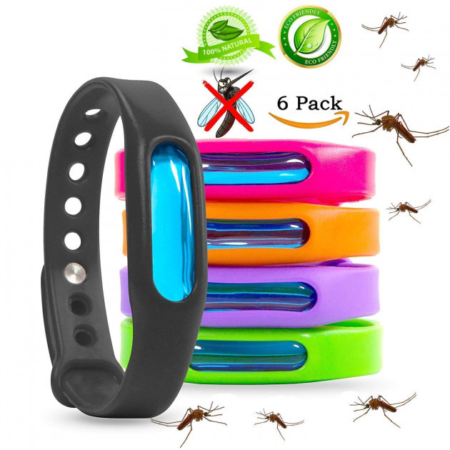 Силиконовый браслет от комаров и мошек набор 5 шт антимоскитный ремешок отпугиватель с капсулой CBR - фото 1 - id-p2096481722