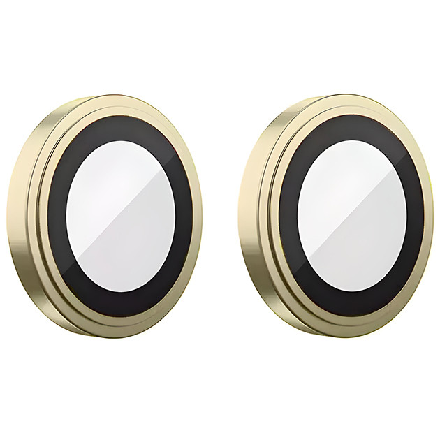 Скло камери iPhone 15/ iPhone 15 Plus з рамкой yellow (комплект 2шт), фото 1