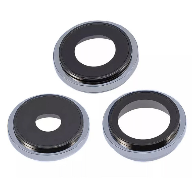 Скло камери iPhone 15 Pro Max з рамкою blue titanium (комплект 3шт), фото 1