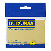 Блок для нотаток BUROMAX 76*102мм 100 арк. жовтий BM.2313-01