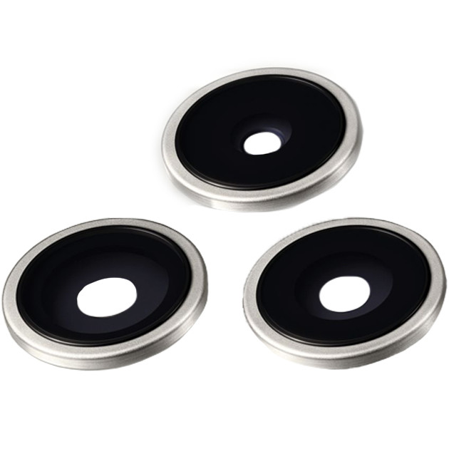 Скло камери iPhone 15 Pro з рамкою white titanium (комплект 3шт), фото 1