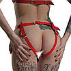 Трусики Серце для страпону з натуральної шкіри Feral Feelings - Hearts Strap-on Belt Red, фото 3