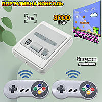 Портативная игровая консоль Puls 8 Bit Classic Game Box 2 джойстика беспроводных 3000 встроенных игр HMX