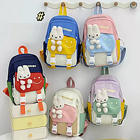 Рюкзак яркий детский Зайчик на молнии принт в разных цветах Детский стильный рюкзак