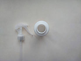 100 мл/24мм флакон Циліндр білий Поліетилен HDPE з прозорим мінітригером, антисептика 24/410, пляшка, ємність пластикова, фото 3