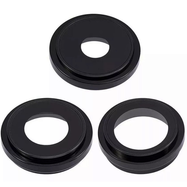 Скло камери iPhone 15 Pro Max з рамкою black titanium (комплект 3шт), фото 1