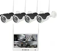 Комплект беспроводного видеонаблюдения 4 Камеры + Регистратор DVR KIT LCD 13'' 1304 WiFi 4ch