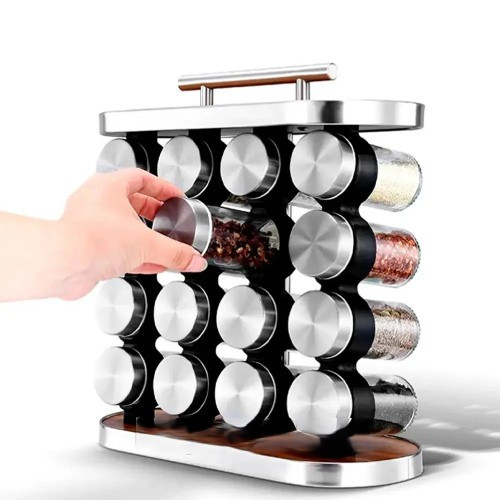 Набір для спецій 16 ємностей Stainless steel and wood SV227, фото 1