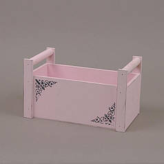 Ящик дерев'яний рожевий 1007