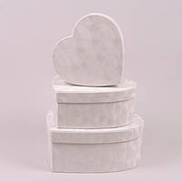 Комплект серых замшевых коробок для подарков Сердце 3 шт. 42002