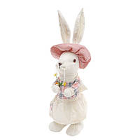 Декоративная Пасхальная фигурка Кролик девочка с цветами 50 см. 42019