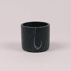 Кашпо з цементу чорний мармур D-8 см. 39437
