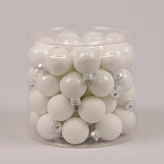 Кульки скляні 3 см. білі (45 шт.) 44540