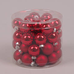 Кульки скляні 3 см. червоні (45 шт.) 44539
