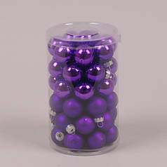 Кульки скляні 2,5 см. фіолетові (48 шт.) 44499