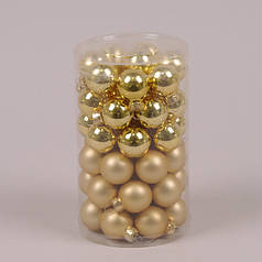 Кульки скляні 2,5 см. золоті (48 шт.) 44515
