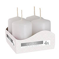 Комплект белых свечей Bispol Цилиндр 4х6 см. (4 шт.) 27364
