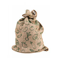 Мешок декоративный из мешковины с принтом зеленый 50х45 см. (10 кг.) 5378