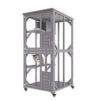 Клітка для котів VEVOR з 3 рівнями та 1 дверима Вольєр для котів 760x865x1630 мм Клітка для дрібних тварин з оцинкованої сітки