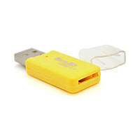 Кардридер універсальний MERLION CRD-1VL TF/Micro SD, USB2.0, Yellow, OEM Q100 l