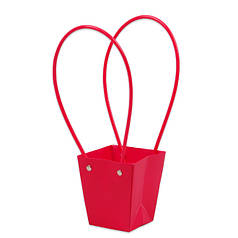 Паперова червона сумочка для квітів (10 шт.) 39144