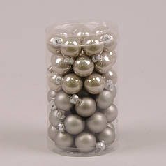 Кульки скляні 2,5 см. сірі (48 шт.) 44524