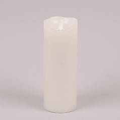Свічка LED біла D-7,5 см. H-19,5 см. 26158