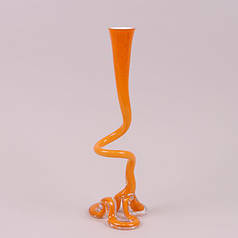 Ваза скляна фігурна оранжева 40 см. 8189