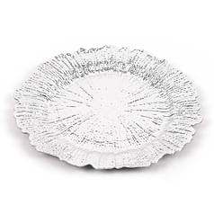 Підставка пластикова декоративна срібна D-33 см. 39756