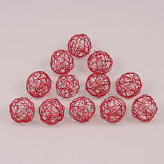 Кульки з дроту 3 см. червоні 12 шт. 25463