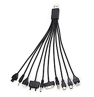 USB кабель с переходниками 10 в 1, 0,2м, Black, OEM Q500 l